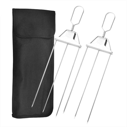 Stainless Steel Triple Skewer Set For Perfect Grilling Barbecue Cooking 14975529288006-1