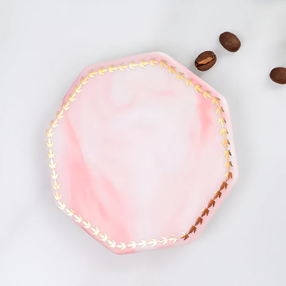 Golden Edge Marble Ceramic Coasters 14815669813574-1