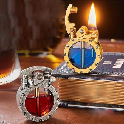 Diy Retro Metal Rocker Kerosene Windproof Lighter 9628526215470-1