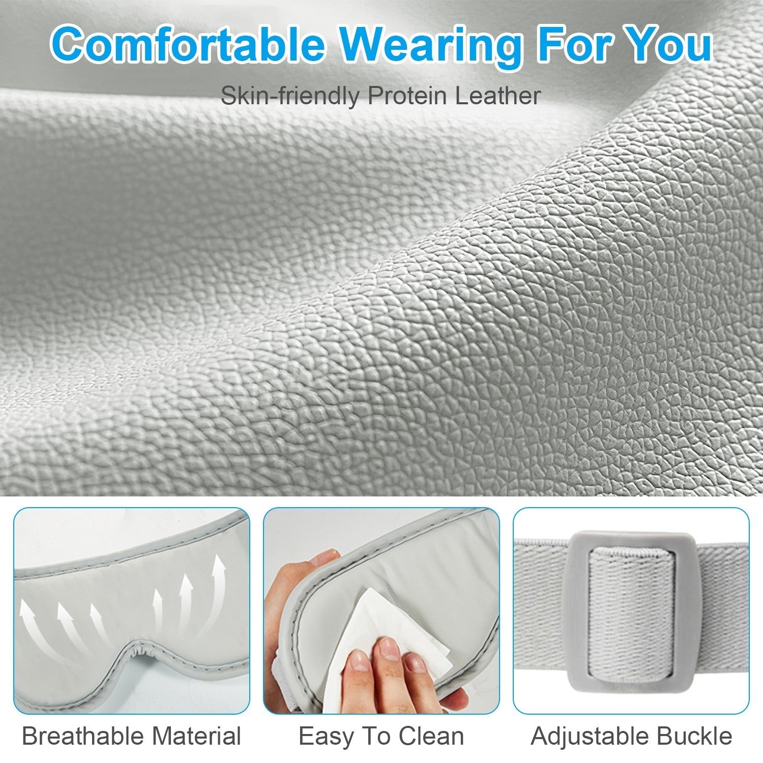 1Pc Eye Massager With Heat Music Air Pressure Vibration Massage Rechargeable For Men Women Elders Wireless Eye Mask 8998454853852-1