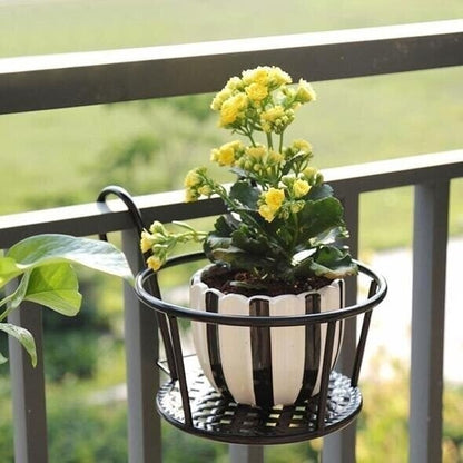 Metal Hanging Flower Pot Stand Balcony Rail Garden Plant Holder 9774297612590-1
