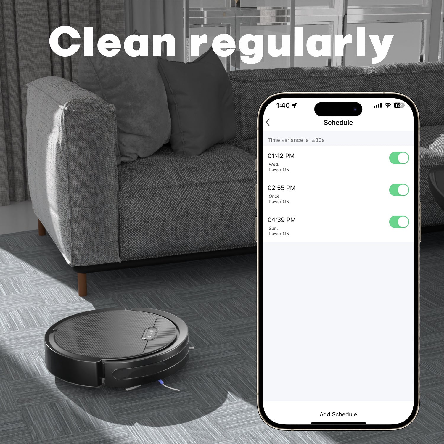 Robot Vacuum And Mop, 3 In 1 Combo Cleaner For Home With Pet Hair And Hard Floor, 5000Pa Suction, 120 Mins Run Time,Self-Charging,Super Thin Body 9013914992860-1
