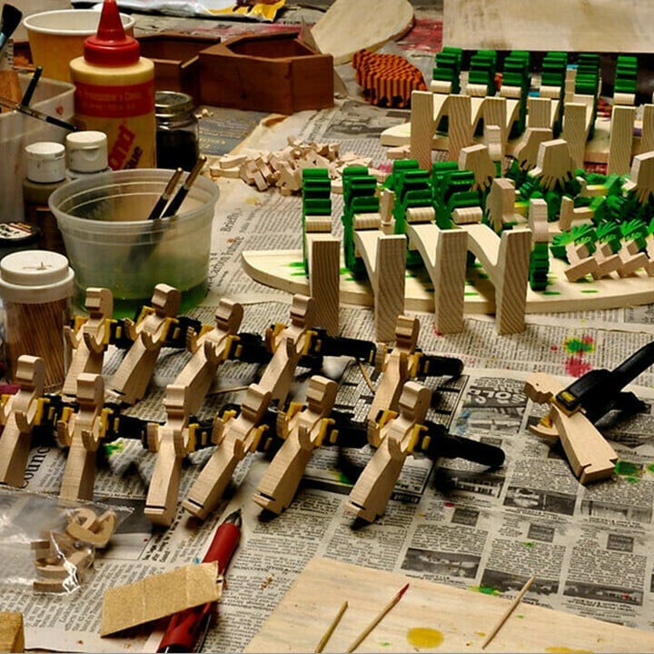 Wooden Scene Set Stable Figurines Religious Decoration 9636197171502-1