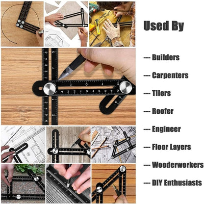 Aluminum Alloy Multi Angle Measuring Ruler Template Adjustable Tool 9824343982382-1