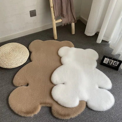 Rabbit Bear Plush Kids Room Rug Soft Washable Carpet 14815645204806-1
