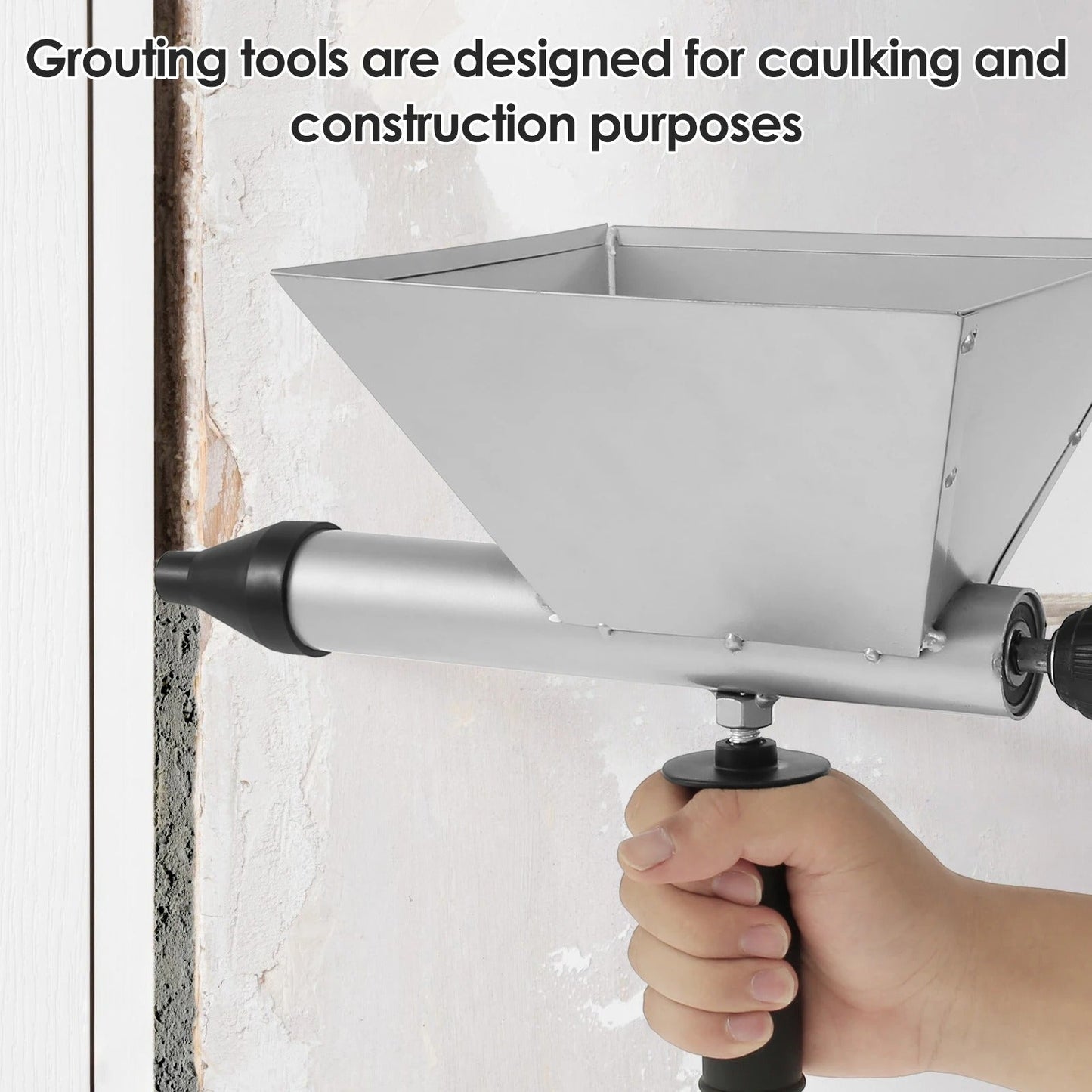 Electric Mortar Grout Gun - Caulking Applicator with 4 Nozzles