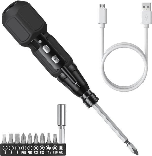 Usb Rechargeable Cordless Electric Screwdriver Multi-Bit Set 8746271998286-1