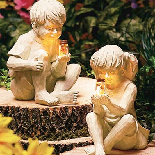 Ethan and Emma with Fireflies Garden Statue 6646595682458-1