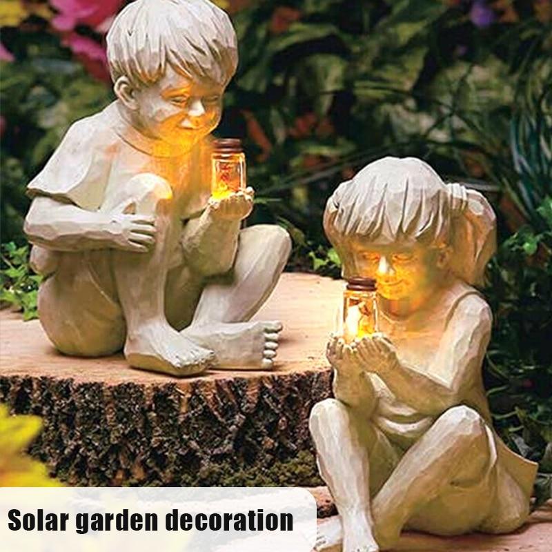 Ethan and Emma with Fireflies Garden Statue 6646595682458-1
