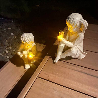 Ethan and Emma with Fireflies Garden Statue 6646595682458-1