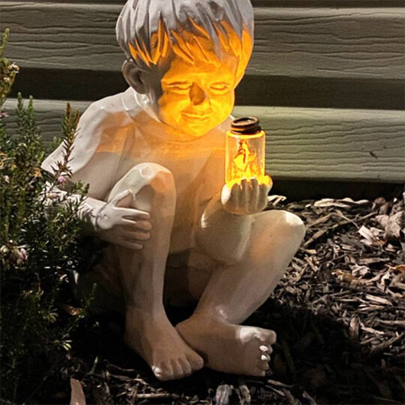 Ethan and Emma with Fireflies Garden Statue 6646595682458-1