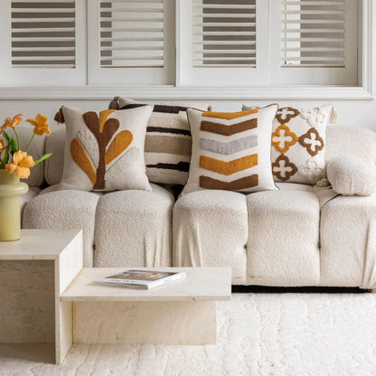 Nordic Retro Tufted Cushion Cover – 45X45Cm Yellow Brown Decorative Pillow 14815608406342-1