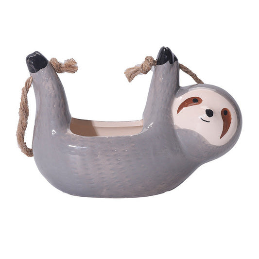 Sloth Hanging Ceramic Wall Vase 14815618498886-1