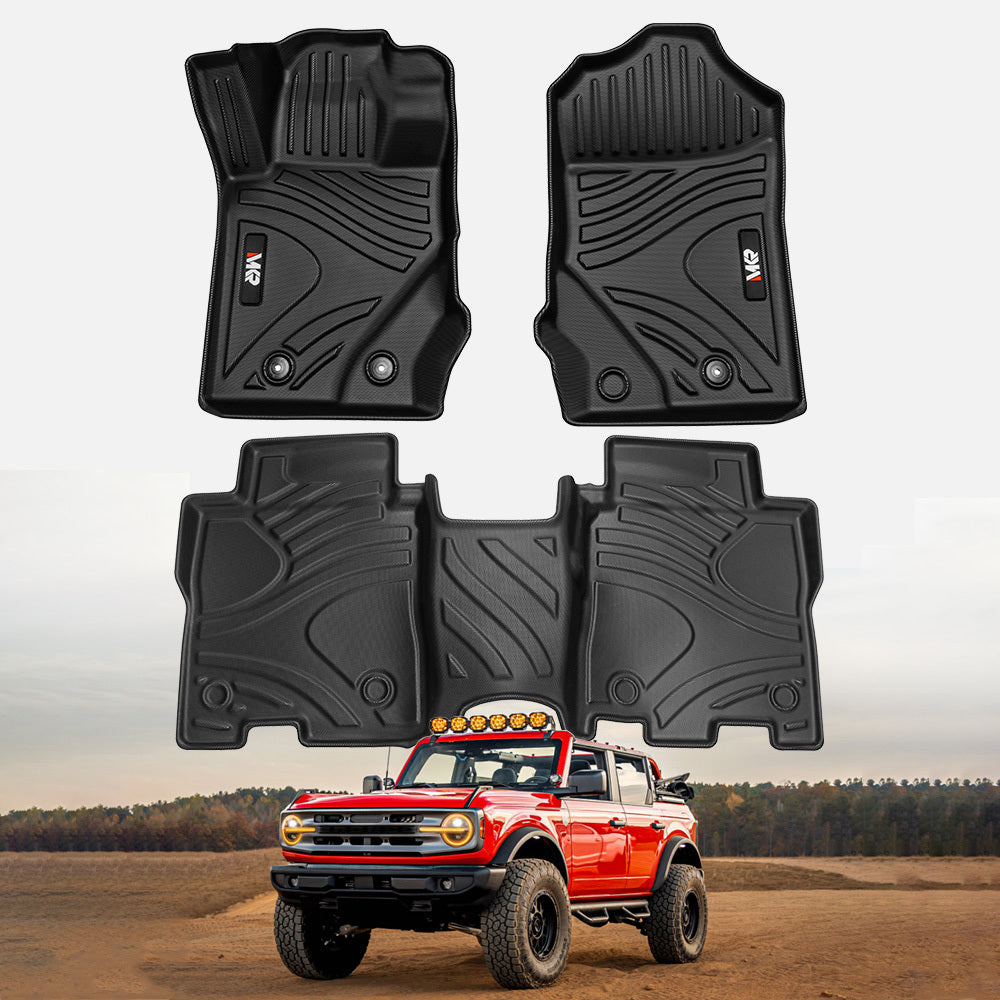 MKR Car Floor Mats Ford Bronco 3D TPE All-Weather Floor Mats - Full Set Interior Car Accessories All-Weather 8995461759196-1