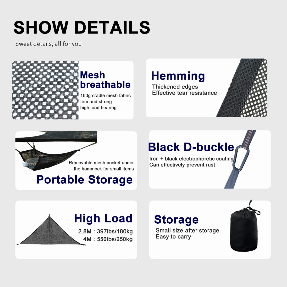 Triangular Camping Hammock Suspended Three Point Family Sleeping Platform Outdoor Aerial 8490145382702-1