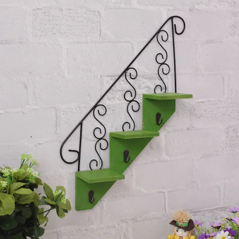 Scandinavian Wind Iron Hanging Hook Shelf With Flower Pot Holders 14815654347078-1