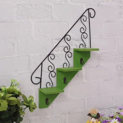 Scandinavian Wind Iron Hanging Hook Shelf With Flower Pot Holders 14815654347078-1