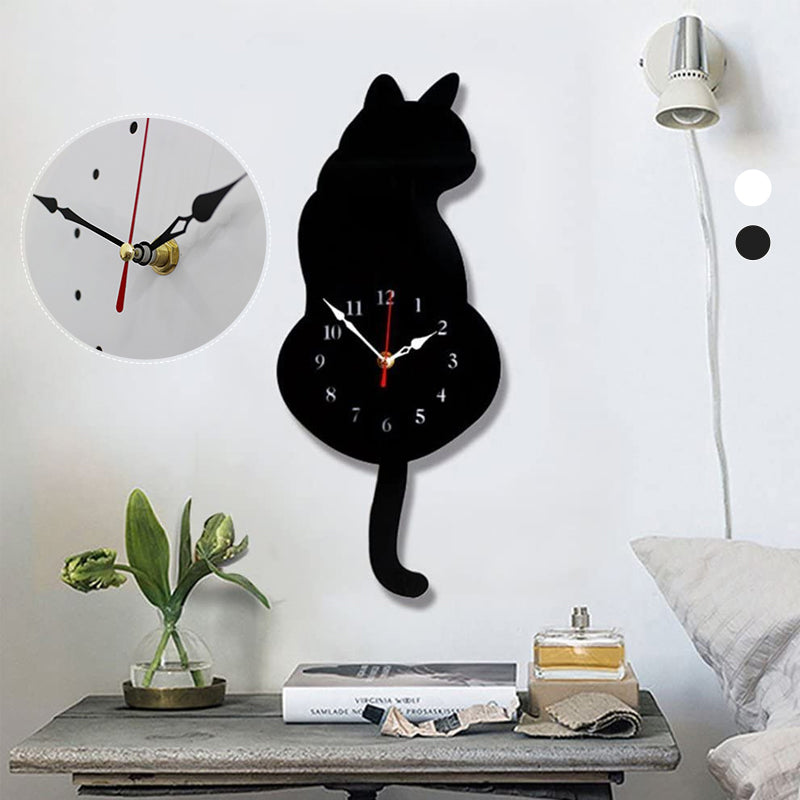 Nordic Cat Wagging Tail Wall Clock 8545338229038-1