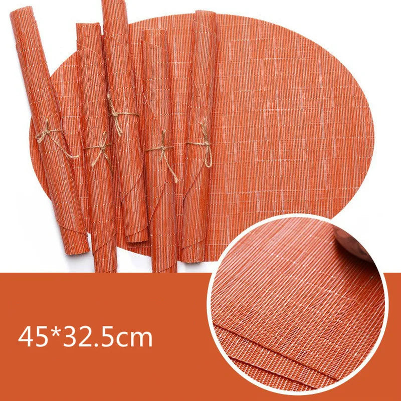 Eco-Friendly Bamboo Oval Table Placemats Heat-Resistant Washable Dining Mats 14815677579590-1