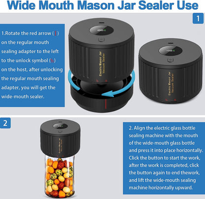 Electric Vacuum Sealer For Mason Jars With Rechargeable Portable Operation 9628525199662-1