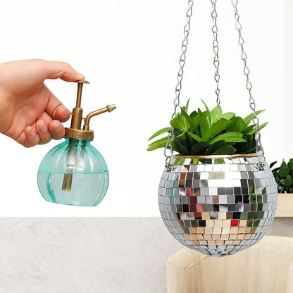 Reflective Hanging Planter Mirror Ball Pot For Indoor Garden Décor 14815631573318-1
