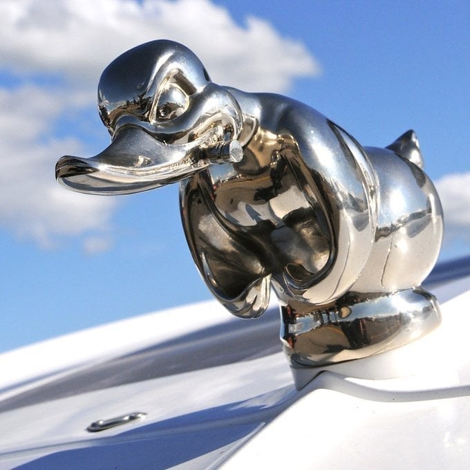 Metal Duck Hood Ornament Universal Mount For Car Motorcycle 8545363460398-1
