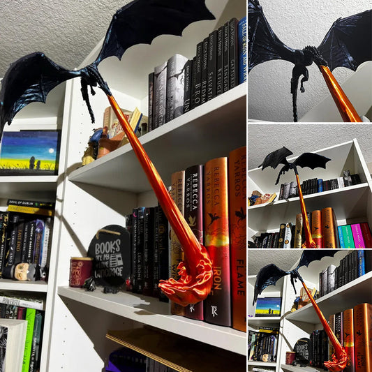 Dragon Flame Book Nook Fantasy Miniature Library Decoration With Mysterious Aura 7854149992548-1