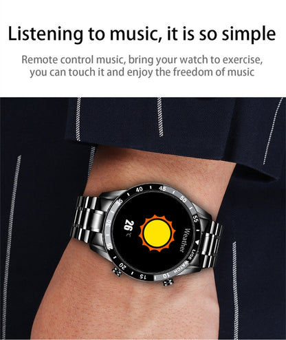 Luxury Full Circle Touch Screen Bluetooth Smart Watch with Steel Band