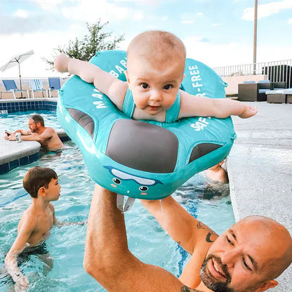 Inflatable Baby Swim Trainer With Sunshade Anti-Tip Design For Safety 14972385034566-1
