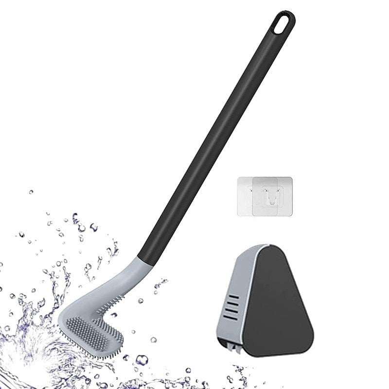 Golf Shaped Silicone Toilet Brush With Long Handle 8745878978894-1