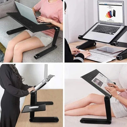 Ergonomic Adjustable Portable Laptop Stand With Cooling And Mouse Pad 10377687466330-1