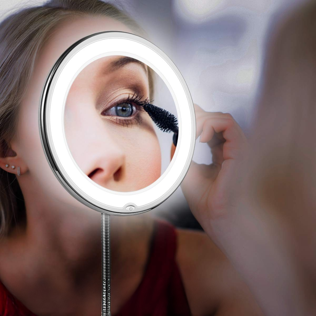 Makeup Mirror With Flexible Arm & Magnifier | Wall Mounted Led Light 10145067499859-1