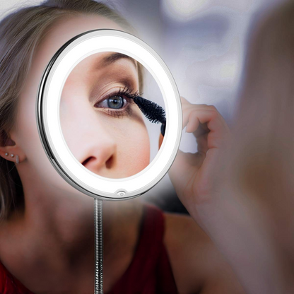 Makeup Mirror With Flexible Arm & Magnifier | Wall Mounted Led Light 10145067499859-1