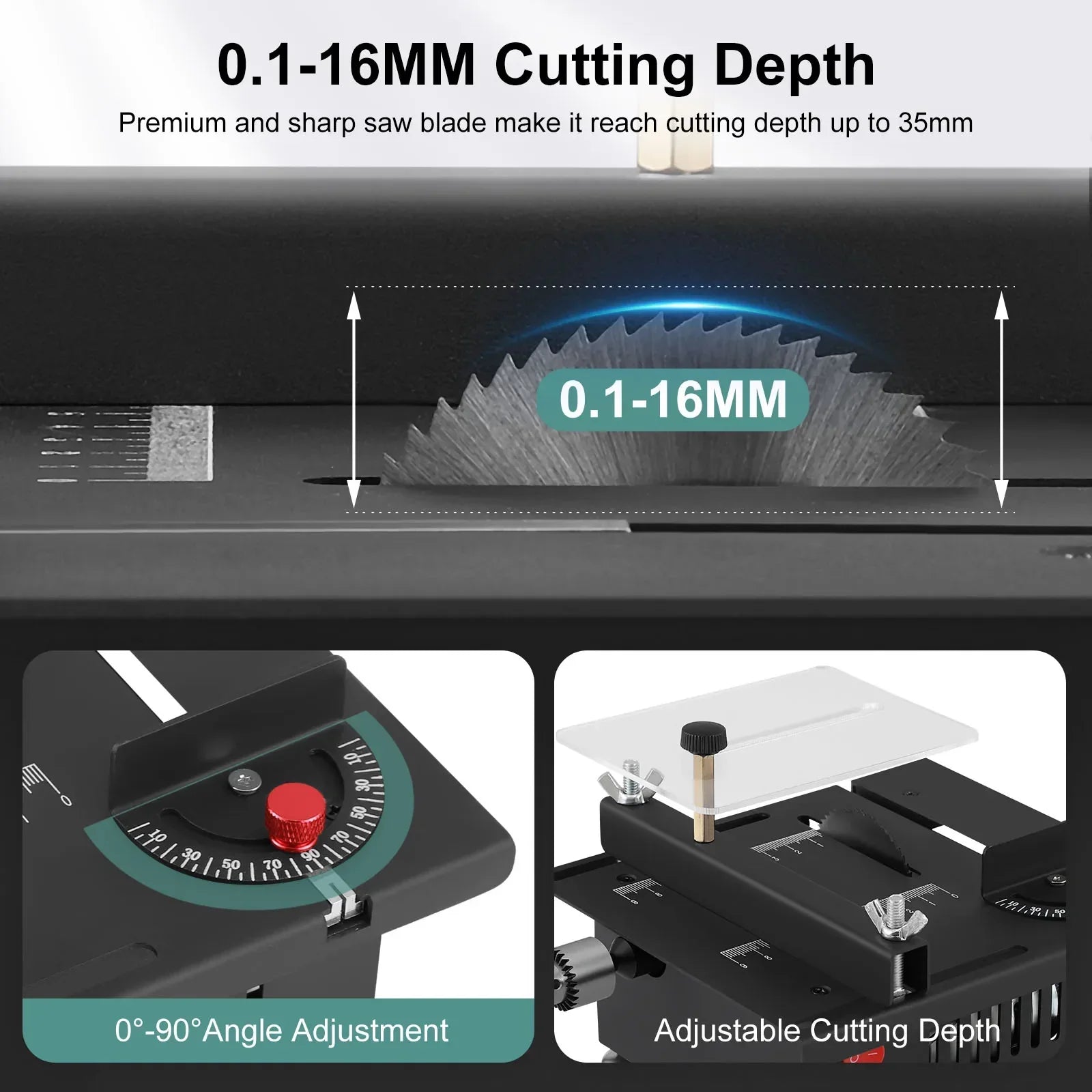 Compact Multi-Material Adjustable Precision Table Saw 10746031309134-1
