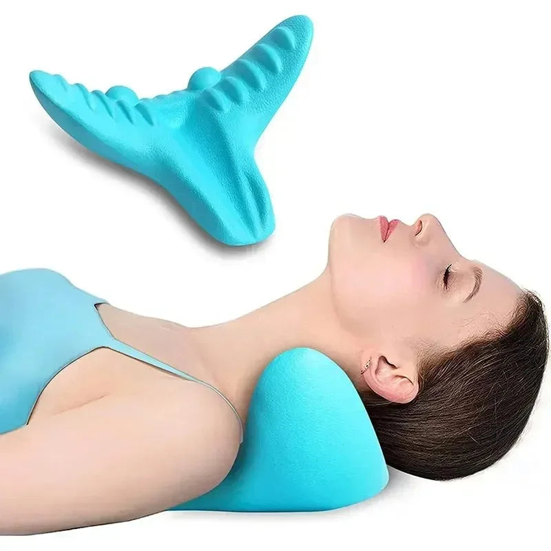 Ergonomic Neck Traction Pillow For Spine Alignment Pain Relief Support 14814240899398-1