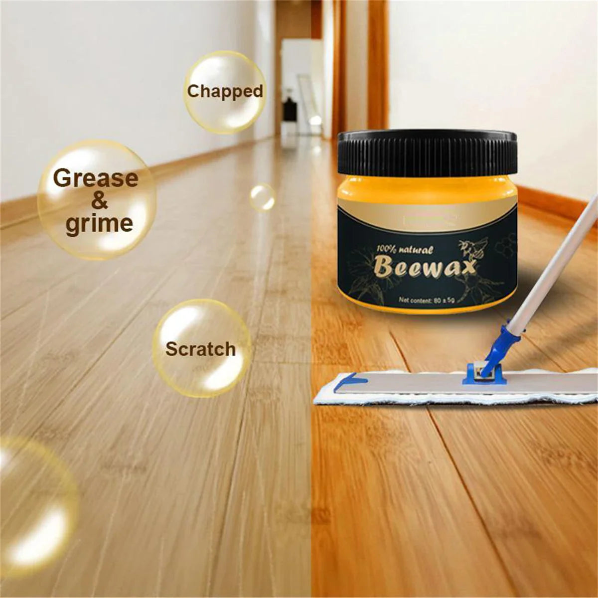 Beeswax Wood Polish For Furniture: Restore Shine, Clean & Protect 10405531615566-1