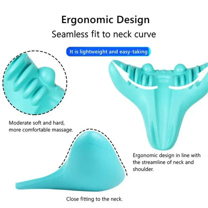 Ergonomic Neck Traction Pillow For Spine Alignment Pain Relief Support 14814240899398-1