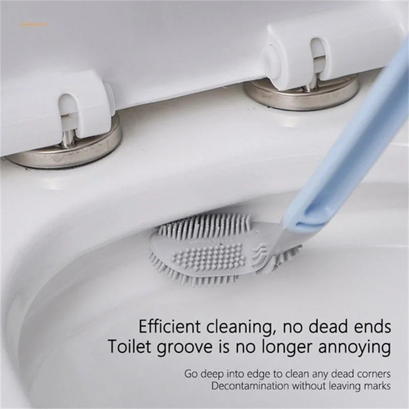 Wall Mounted Silicone Toilet Brush, Deep Corner Cleaning, Tangle-Free 9791400149326-1