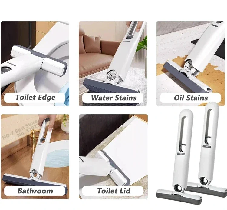 Compact Self-Squeeze Mop For Hands-Free Cleaning & Storage 10112774308174-1