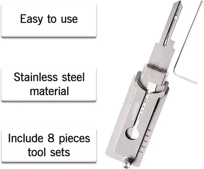 Durable Stainless Steel 2-In-1 Lock Pick Decoder Tool 9752398201166-1