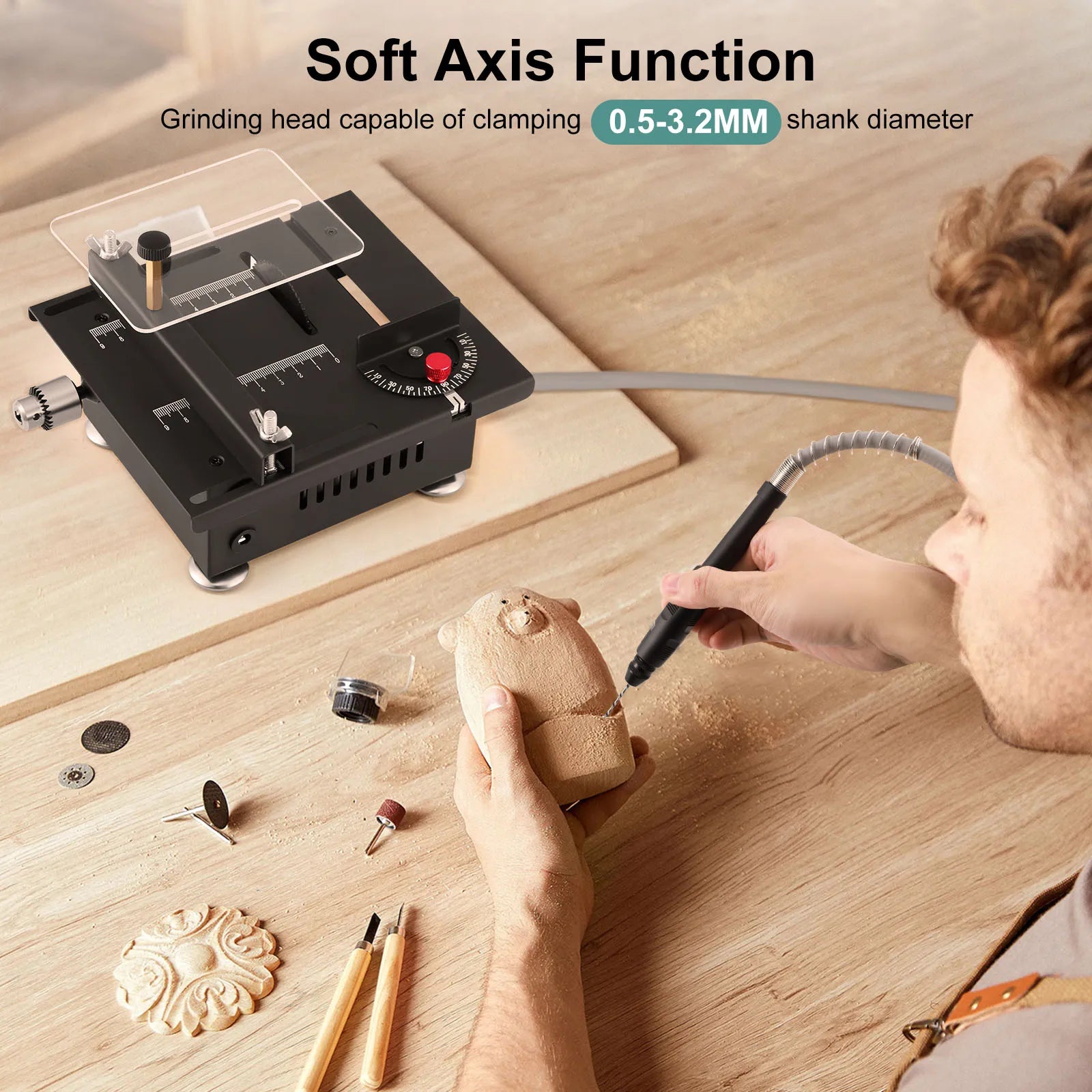 Compact Multi-Material Adjustable Precision Table Saw 10746031309134-1