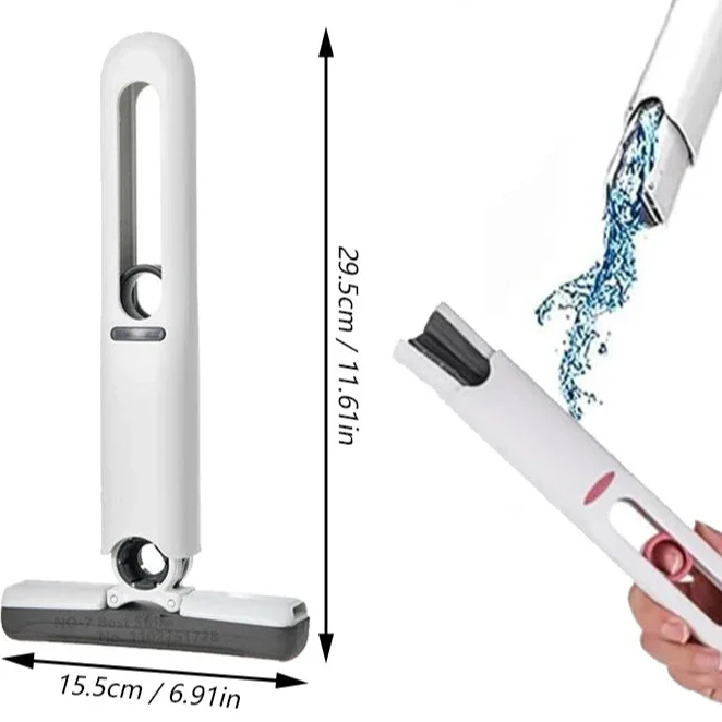 Compact Self-Squeeze Mop For Hands-Free Cleaning & Storage 10112774308174-1