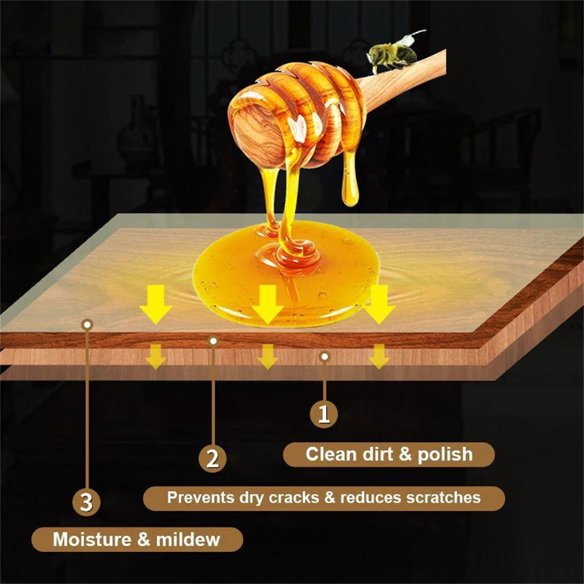 Beeswax Wood Polish For Furniture: Restore Shine, Clean & Protect 10405531615566-1
