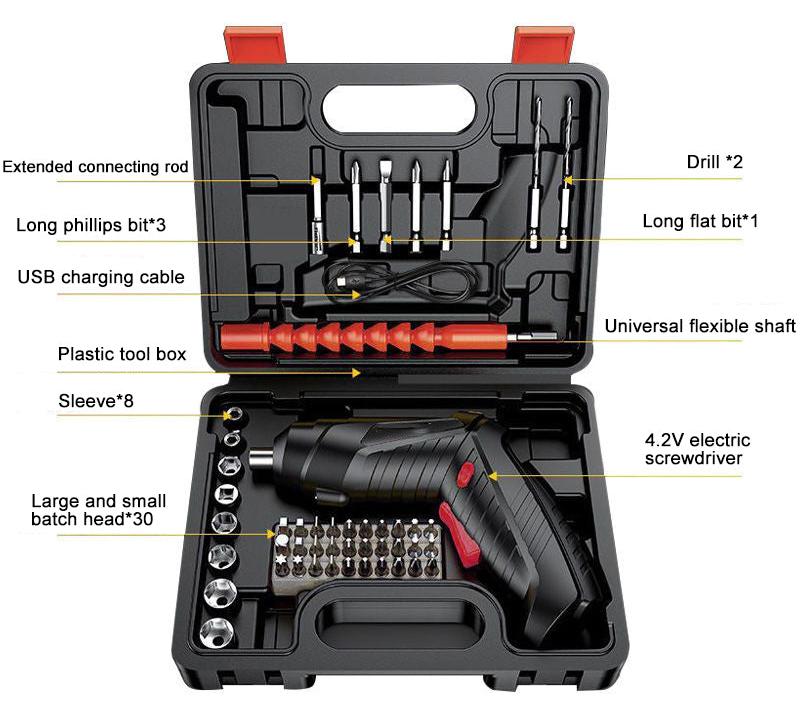 Powerful Versatile Cordless Electric Screwdriver Set With Magnetic Bits 9752484544846-1