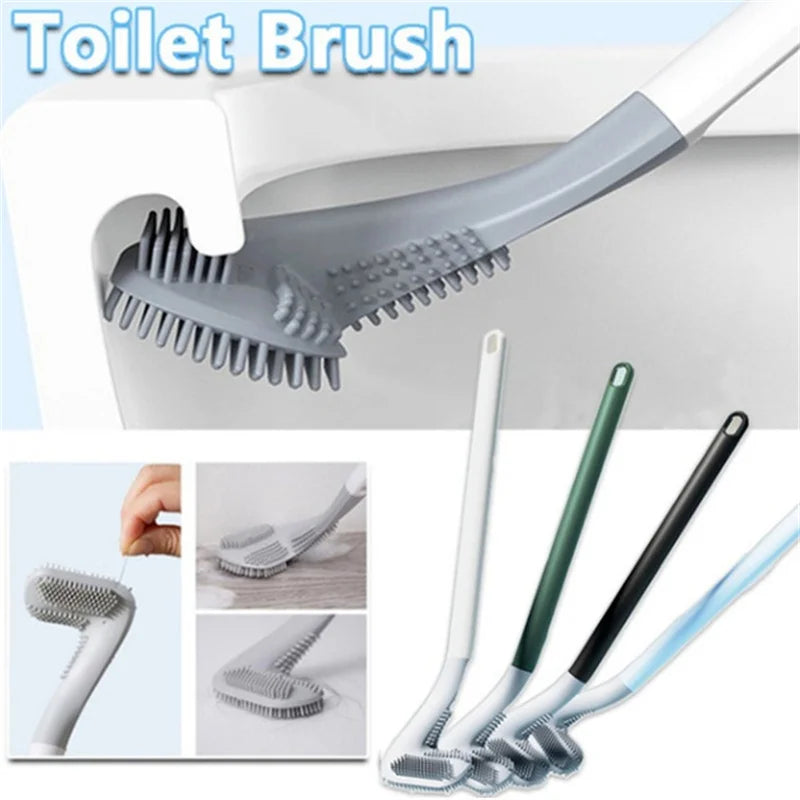 Wall Mounted Silicone Toilet Brush, Deep Corner Cleaning, Tangle-Free 9791400149326-1