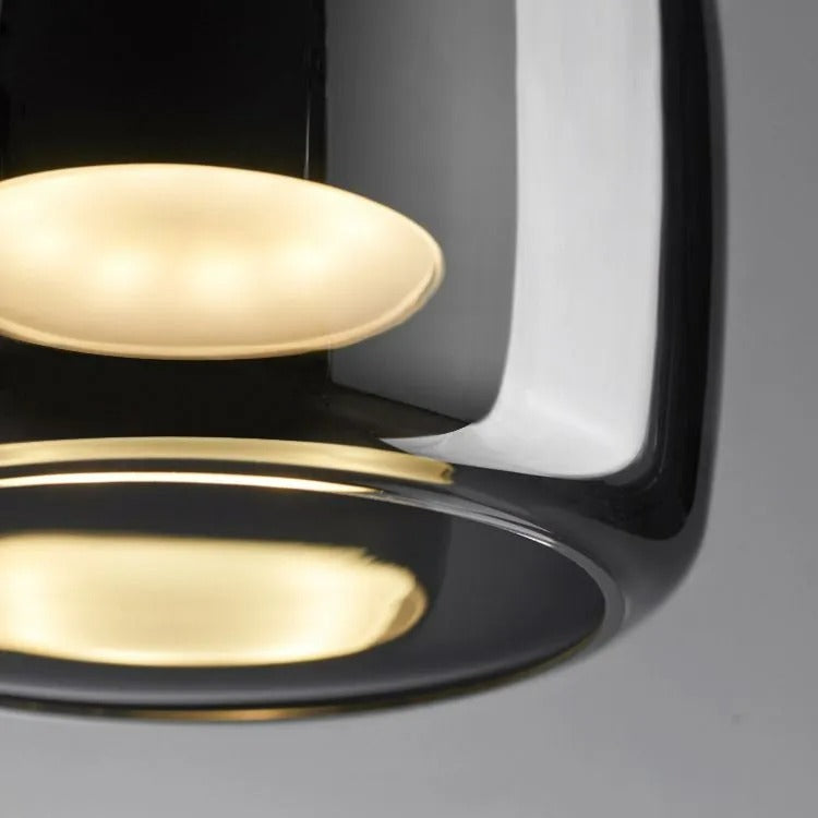 Modern Glass and Metal Pendant Light – Adjustable Chain Ceiling Fixture 10207256084819-1