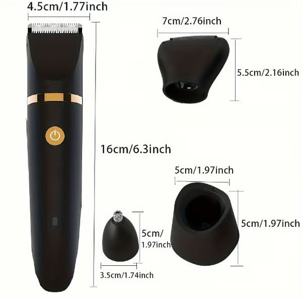 3 in 1 Waterproof Body Groin Trimmer for Men 10667563811150-1