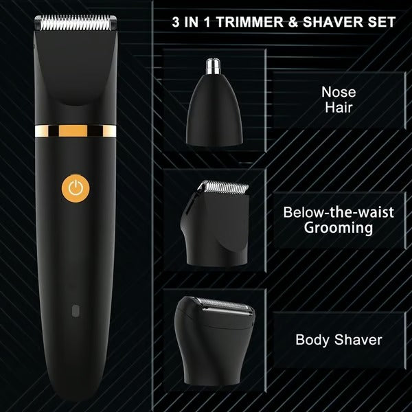 3 in 1 Waterproof Body Groin Trimmer for Men 10667563811150-1
