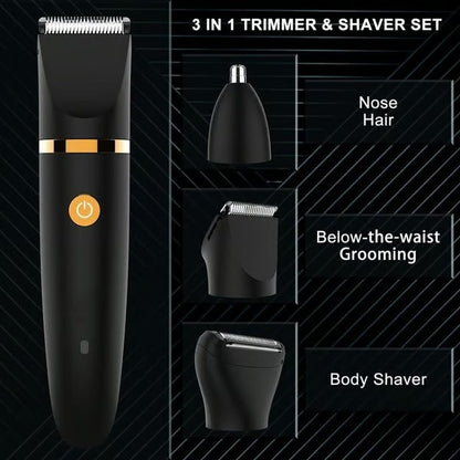 3 in 1 Waterproof Body Groin Trimmer for Men 10667563811150-1