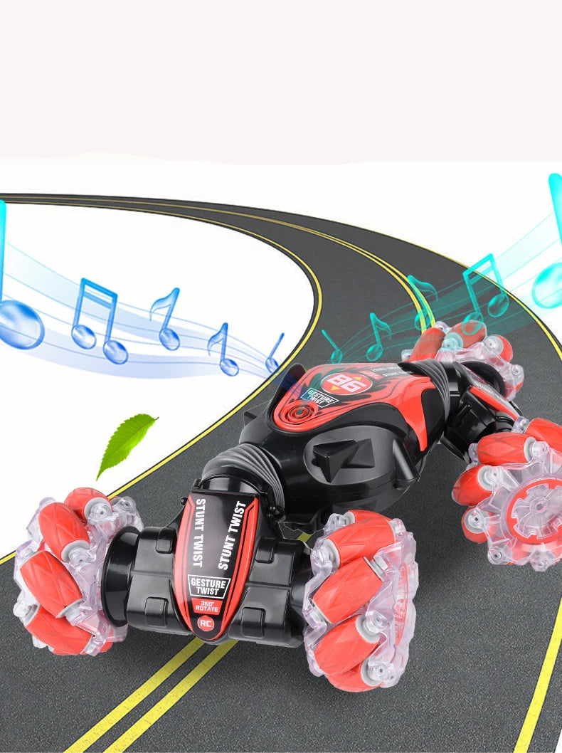 2-in-1 Hand-Controlled Stunt Car with Additional Remote Control